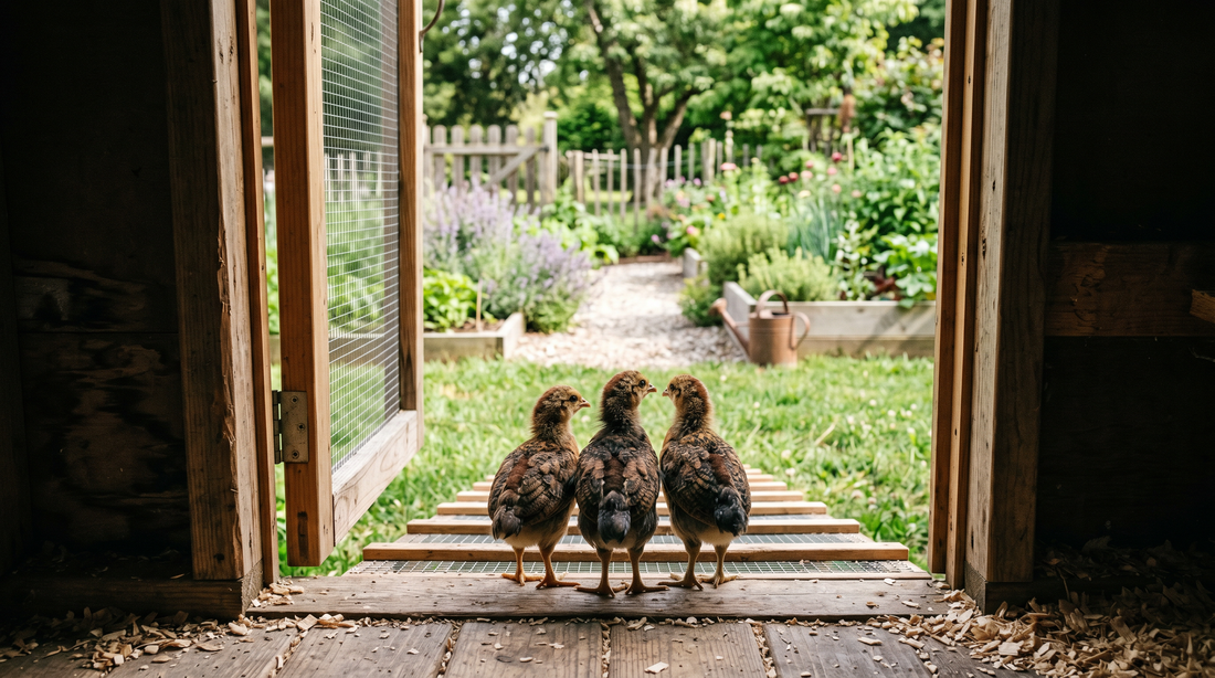 When can chicks go outside or move to the coop?