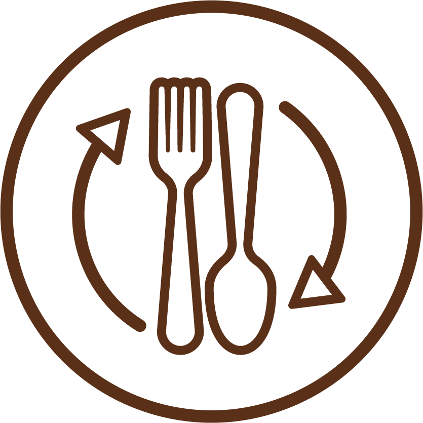 image of a fork and knife on a plate illustrating dishwasher safe