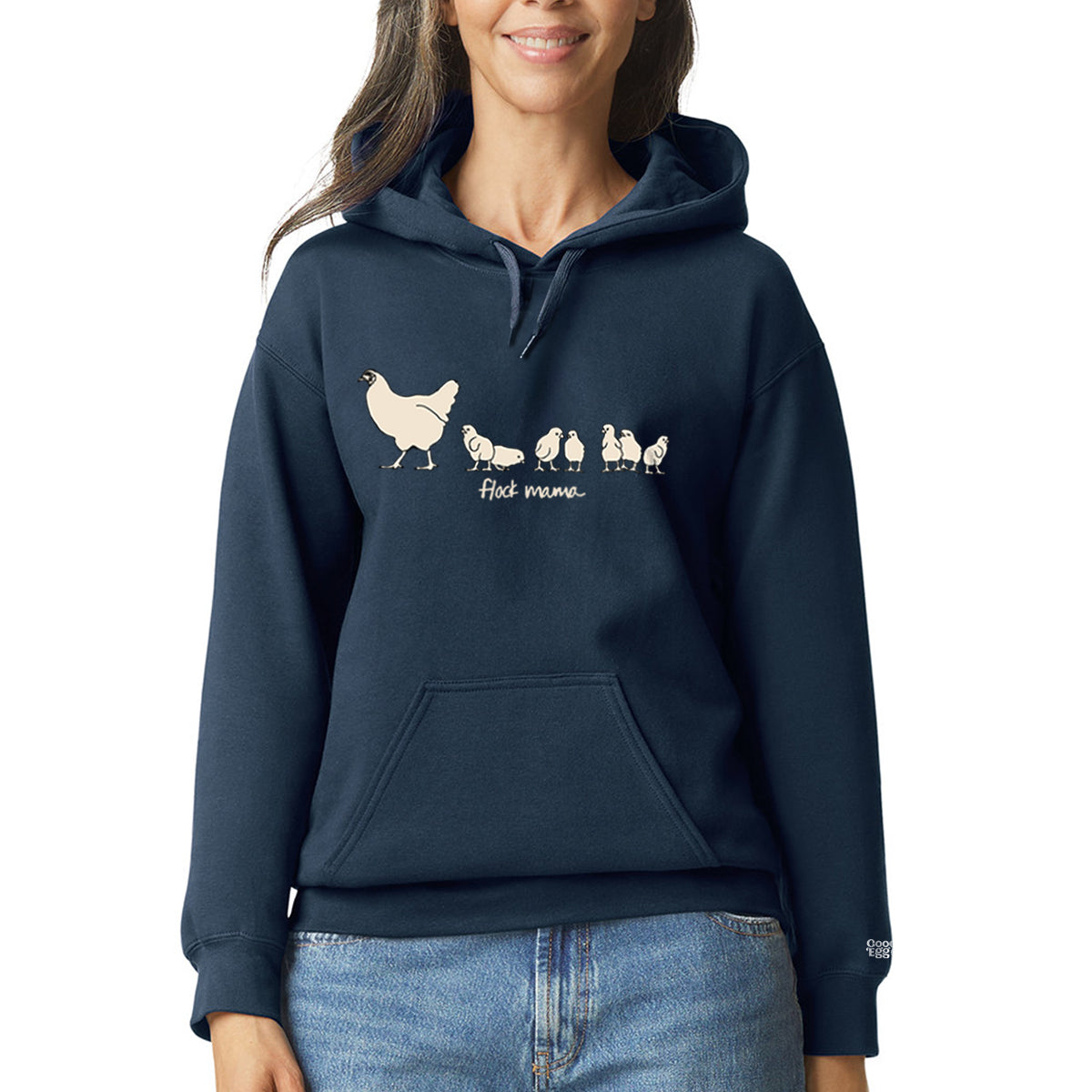 Flock Mama with Chicks Hooded Sweatshirt