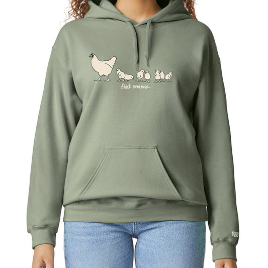 Flock Mama with Chicks Hooded Sweatshirt