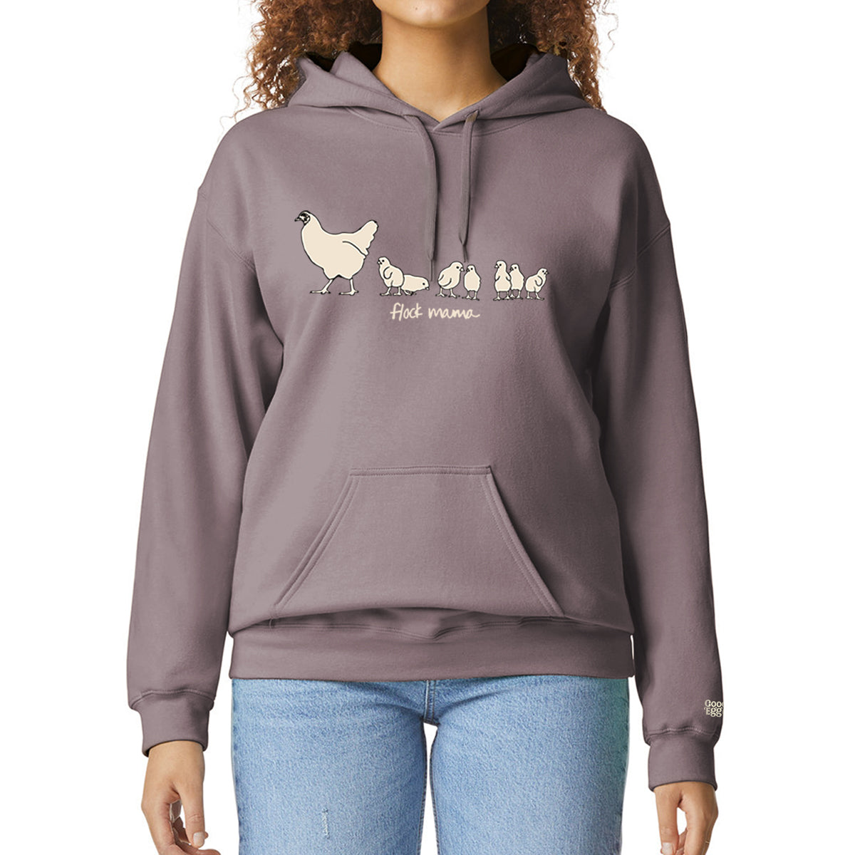 Flock Mama with Chicks Hooded Sweatshirt